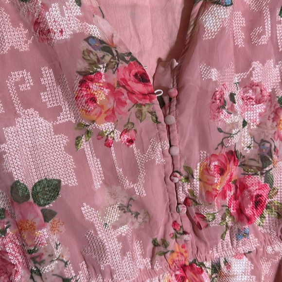 Anthropologie L Hemant & Nandita rose garden pink blouse - Picture 9 of 14